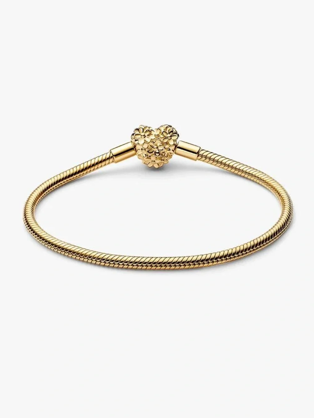 Pandora My Pandora Daisy Heart Clasp Snake Chain Bracelet